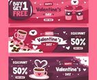 Valentine's Day Marketing Banner for Coffee Shop