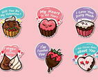 Cute Valentine Chocolate Cartoon Stickers
