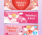 Group of Cute Cupid Valentine's Sale Banner Concept
