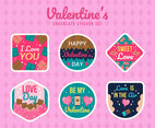 Valentine's Chocolate with Text Sticker Set