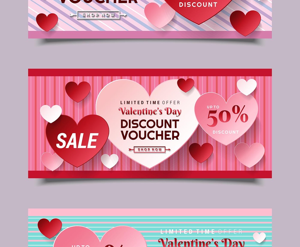 Valentine's Day Discount Voucher Templates