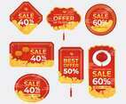 Set of Chinese New Year Sale Offer Label
