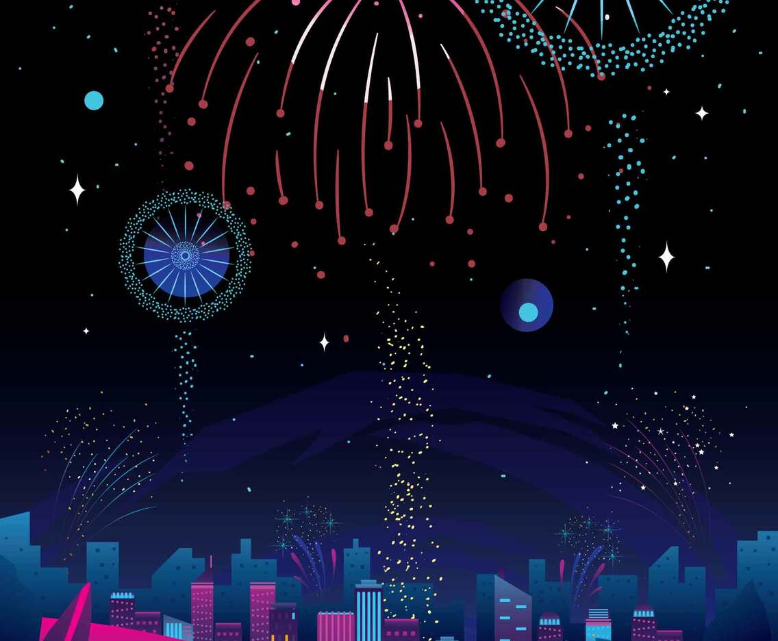 Fireworks with City View