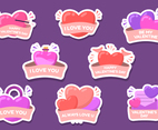 Cute Colorful Valentines Day Heart Sticker Collection