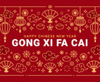 Gong Xi Fa Cai Greeting with Decorative Ornaments