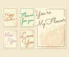 Valentine Card With Flower Silhouette Background