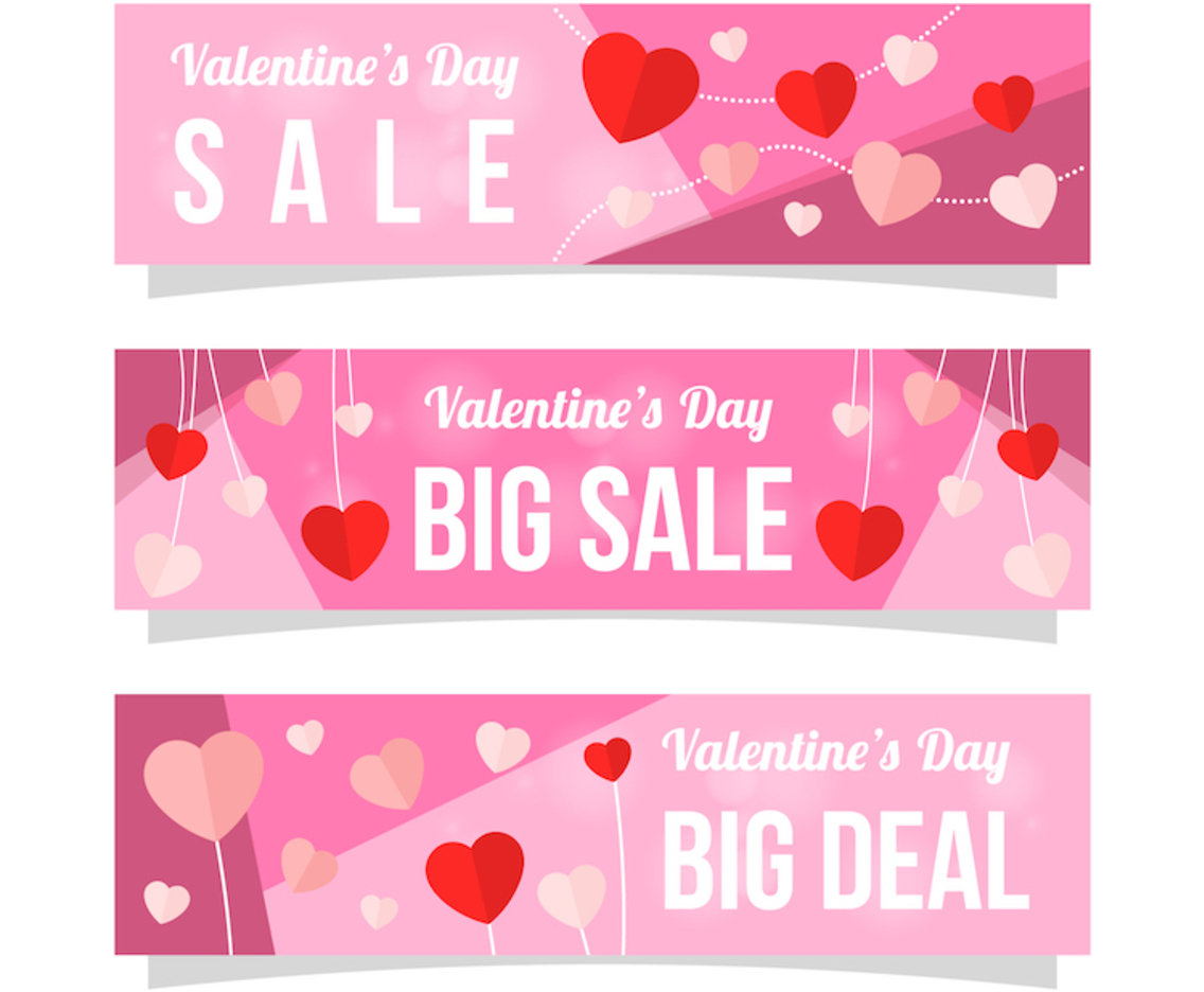 Cute Valentines Day Promotion Banner Collection