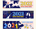 Colorful 2021 New Year Banners