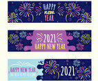 New Year Banners with Fireworks