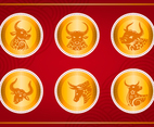 Chinese New Year Golden Ox Sticker Collection