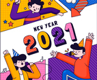 Happy People Celebrate 2021 New Year