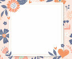 Cute Hand Drawn Floral Background with Frame