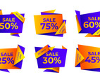Sale label collection with vibrance colours