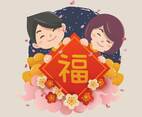 Boy And Girl Celebrate Chinese New Year