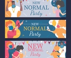 Flat Banner Concept for New Normal Party