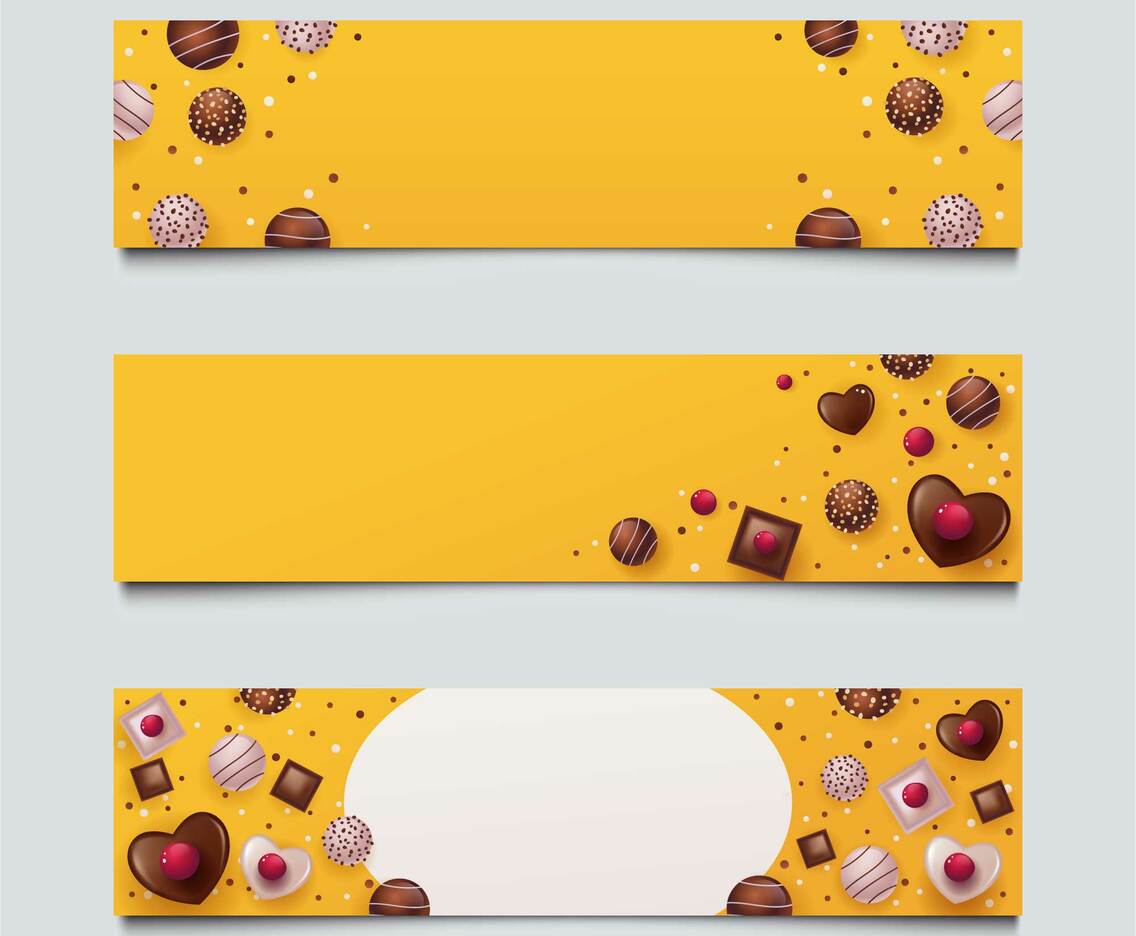 Set of Valentine Chocolate Banners