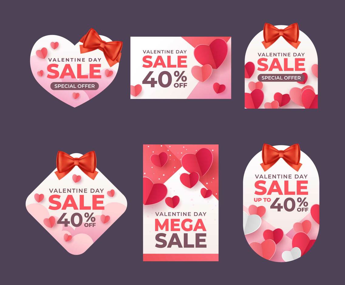 Set of Valentine Sale Label
