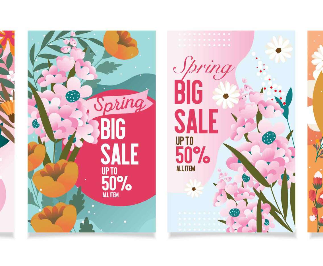 Spring Floral Sale Offer Card