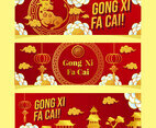 Elegant Gold Ox Chinese New Year Concept Banner
