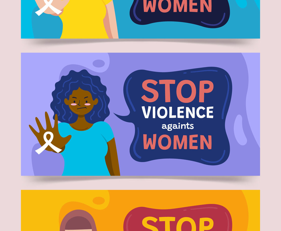 Banners of Stop Violence Against Women