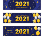 Sparkle Blue and Gold 2021 New Year Banner