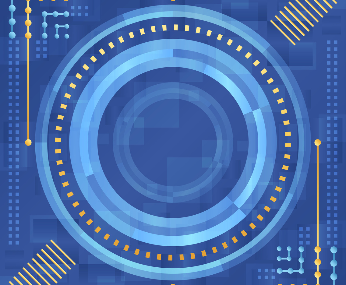 Blue and Gold Abstract Technology Concept