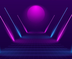 80s Style Path With Neon Lights