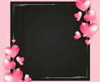 Background with Pink Realistic Hearts