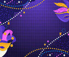Mardi Gras Background with Carnival Masks