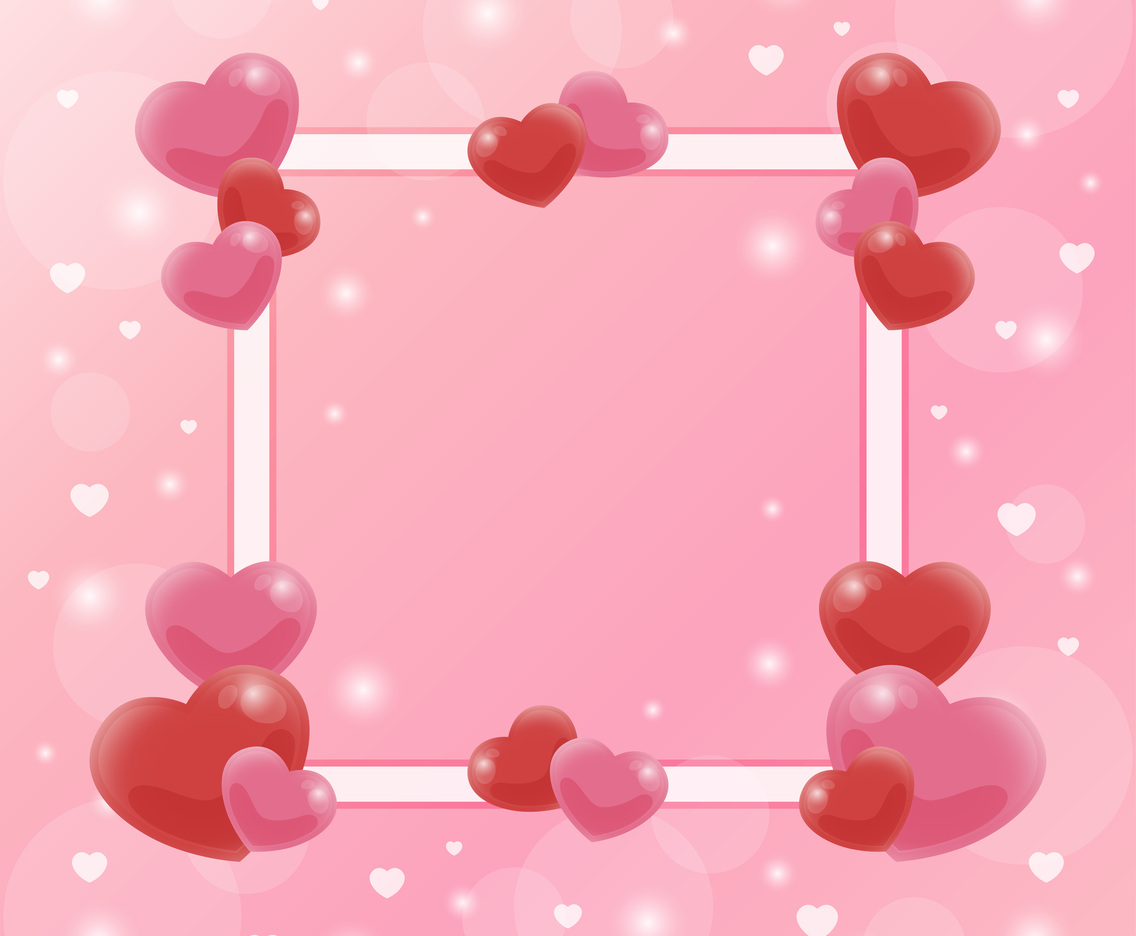 Elegant Soft Pink and Red Heart Valentine Background