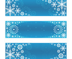 Gradient Silver Snowflakes with Blue Background Banner Set