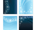 Elegant Snowflakes Card Concepts with Light and Dark Blue Background