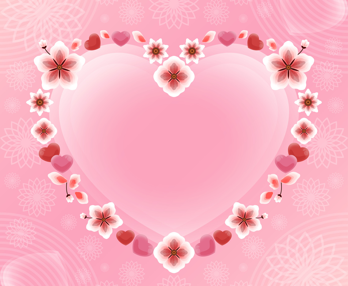 Beautiful Flower Heart Shape for Valentine Day