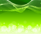 Green Line Wave and Sparkling Background