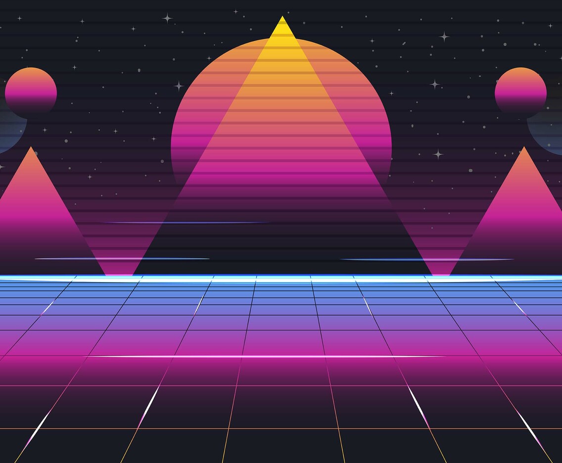 Triangle Neon Retro Futurism Background