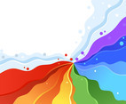 Playful Rainbow Wave in White Background