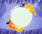Floral Shining Round Frame Background