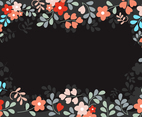 Simple Floral Background with Black Blank Space