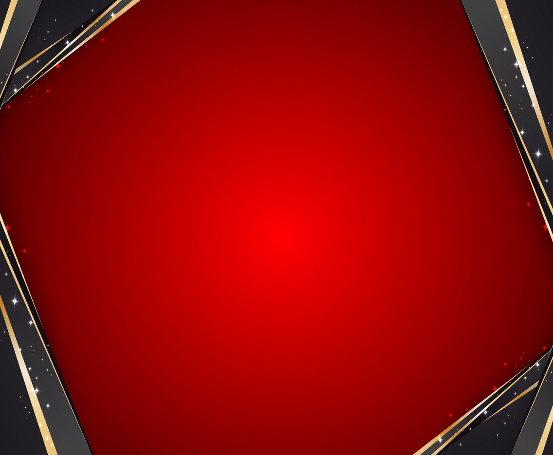 Abstract Red Background With Black And Gold Frame