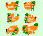 Set of Sticker or Label Representing Saint Patrick's Day