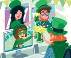 Saint Patrick's Day Party Gathering with Protocol Concept