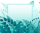 Green Foliage Background with Line Frame