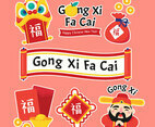 Gong Xi Fa Cai Cute Cartoon Sticker