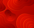 Red Paper Cut Wave Shapes Background