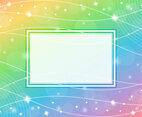 Gradient Rainbow Background with Frame and Wave Pattern Composition