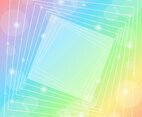 Gradient Rainbow Background with Square Pattern Composition