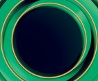 Circle Green Abstract and Gold Line