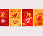 Set of Chinese New Year Greeting Cards