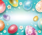 Colorful Easter Eggs Background Template