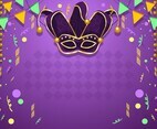 Fierce Mardi Gras Mask Confetti Background
